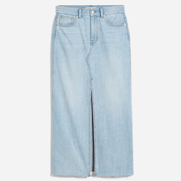 Madewell NWT Rilee Denim Midi Skirt in Fitzgerald Wash Size 29 - Picture 2 of 8
